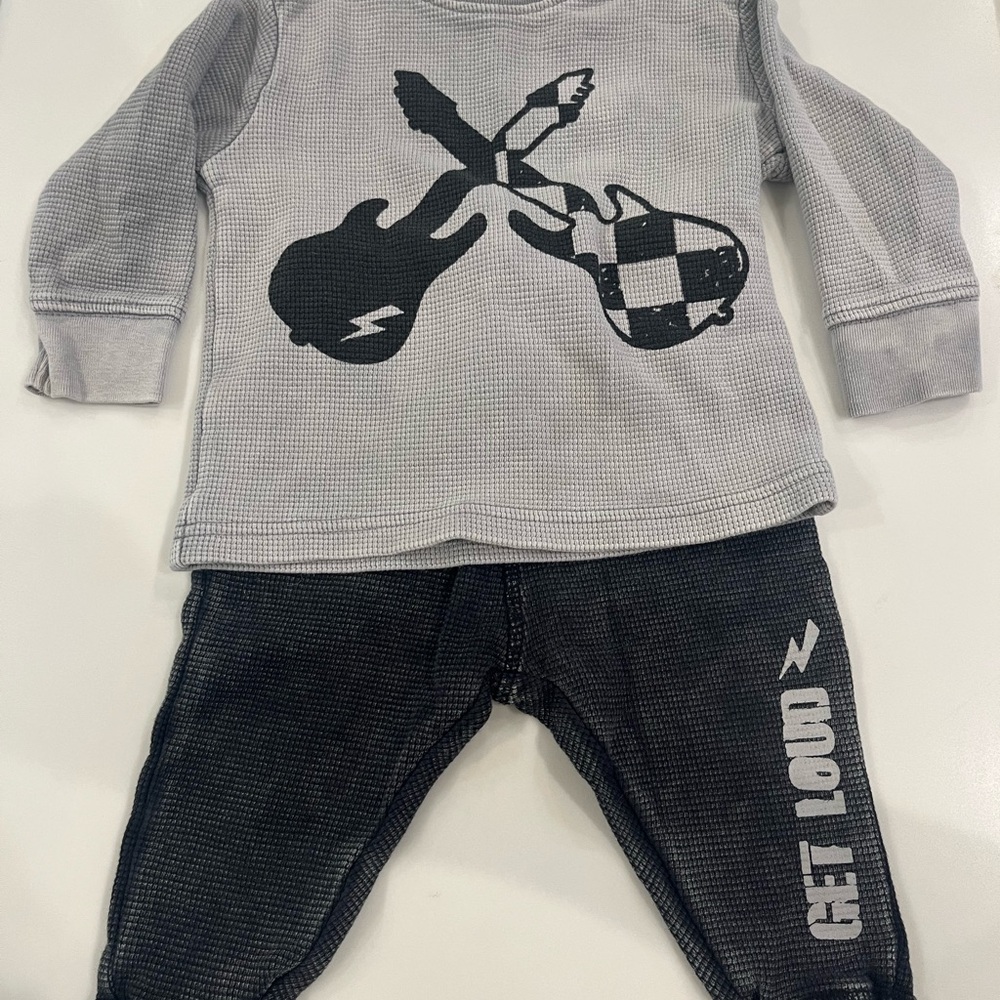 Little Mish Gray thermal 2 pc set